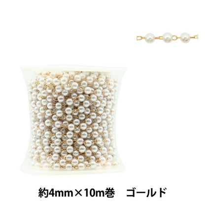 [Dalla quantità 5] parentesi accessoria "PerlineCatein Pearl White X Gold 4mm GN-84-21A-02G"