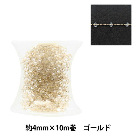 [From quantity 5] Accessory bracket "BeadsChain button cut 5 frame crystal x gold 4mm GN-84-21A-05G]