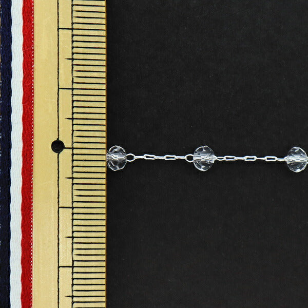 [From quantity 5] Accessory bracket "BeadsChain button cut 5 frame crystal x Silver 4mm GN-84-21A-05S]