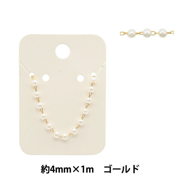 액세서리 브래킷 "구슬Packchain Pearl White X Gold 4mm GN-84-21A-07G]