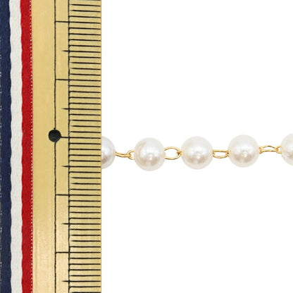 액세서리 브래킷 "구슬Packchain Pearl White X Gold 6mm GN-84-21A-08G]