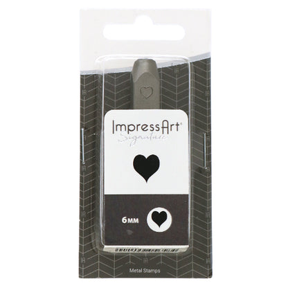 Estampage en métal en métal "Impressart Design Stamp Heart 6mm U1006 6 6" Miyuki Miyuki