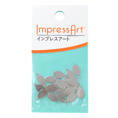 Estampado de metal "Etiqueta en blanco de estampado de impresión (elíptico) aproximadamente 9.5 x 6.5 mm 9 piezas U3001 // 3"