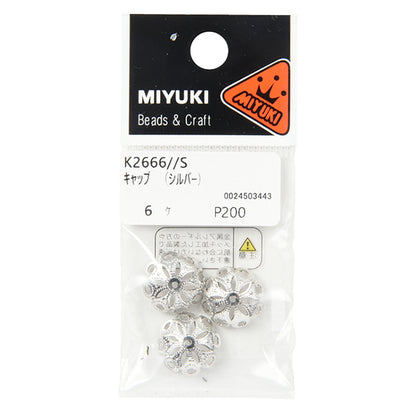 Accessory bracket "6 cap silver k2666" MIYUKI Miyuki