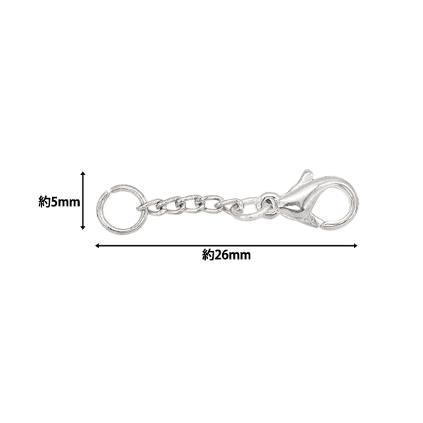 Hardware de accesorios "classp con cadena, gancho, 2 piezas, plata K4641" Miyuki