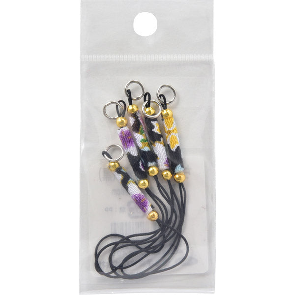 Handicraft bracket "Chirimen Strap Black #956" Panami Panami Takagi fiber