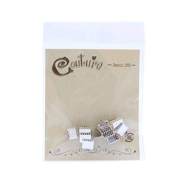 Soporte de artesanía "Seleccionar cinta de piezas sujeta a 5 mm plateado 10 piezas OH-9" Templo