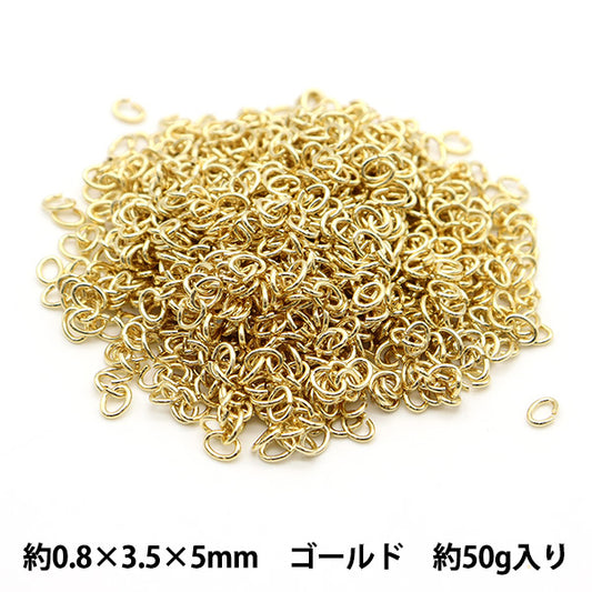 Accesorios de artesanía "C Can 0.8 x 3.5 x 5 mm de oro 50g alrededor de 1000 piezas "