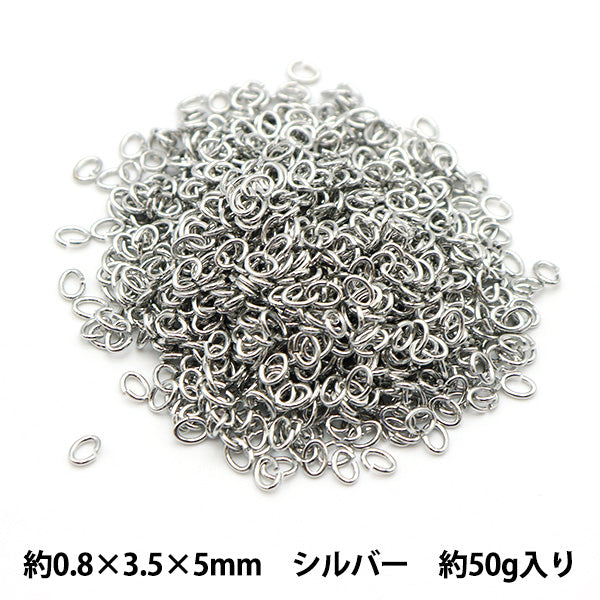 Accesorios de artesanía "C Can 0.8 x 3.5 x 5 mm plateado 50 g de aproximadamente 1000 piezas "