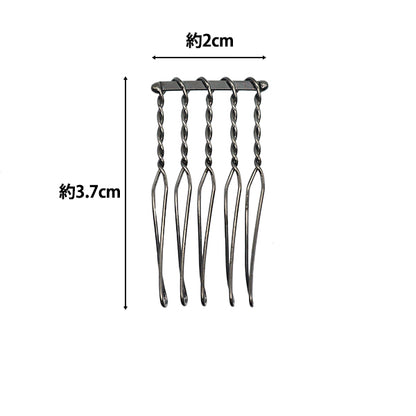 Handicraft bracket "5 wire combs 2cm black 1 piece"