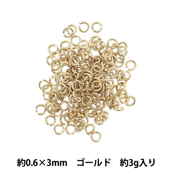 Matériel d'artisanat "Anneau ronde, environ 0,6 x 3 mm, or, environ 3G"