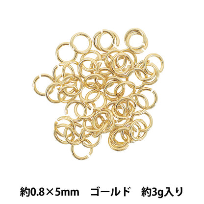 Matériel d'artisanat "Anneau ronde, environ 0,8 x 5 mm, or, environ 3G"