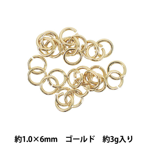 手芸金具 『丸カン 約1.0×6mm ゴールド 約3g入り』