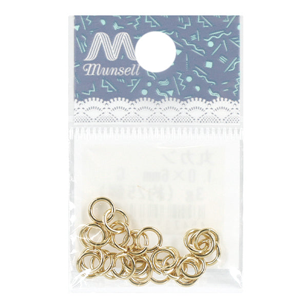 手芸金具 『丸カン 約1.0×6mm ゴールド 約3g入り』