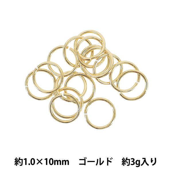 Hardware de la artesanía "Anillo redondo, aproximadamente 1.0 x 10 mm, oro, aprox. 3g"