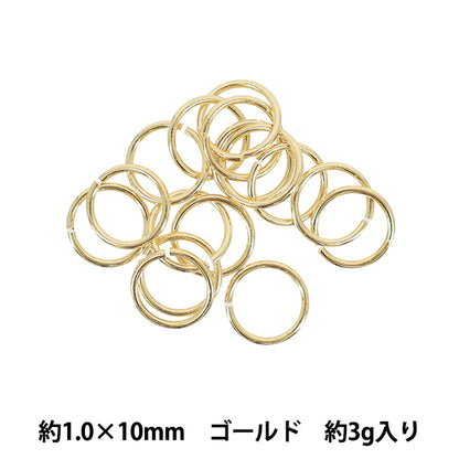Hardware de la artesanía "Anillo redondo, aproximadamente 1.0 x 10 mm, oro, aprox. 3g"
