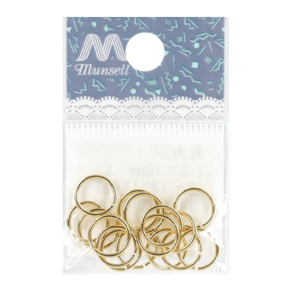 Hardware de la artesanía "Anillo redondo, aproximadamente 1.0 x 10 mm, oro, aprox. 3g"