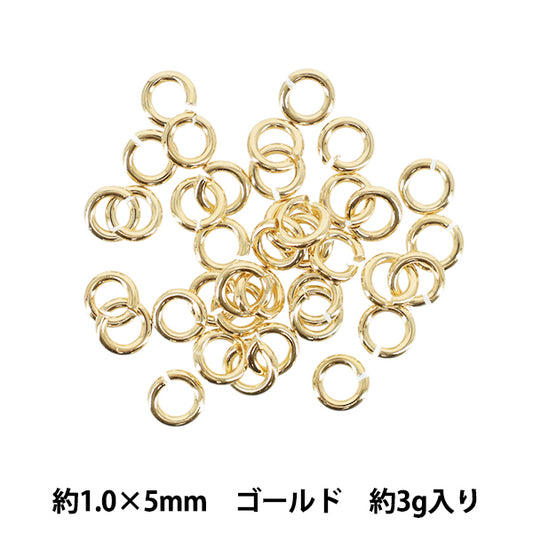 手芸金具 『丸カン 約1.0×5mm ゴールド 約3g入り』