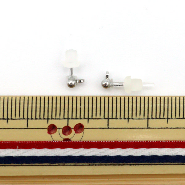 Handicraft bracket "antibacterial resin piercing ball 2.5mm can clear x 1 pair with silver KJPT-2511CL R"