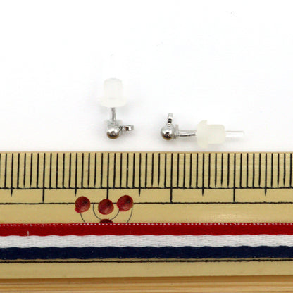 Handicraft bracket "antibacterial resin piercing ball 2.5mm can clear x 1 pair with silver KJPT-2511CL R"