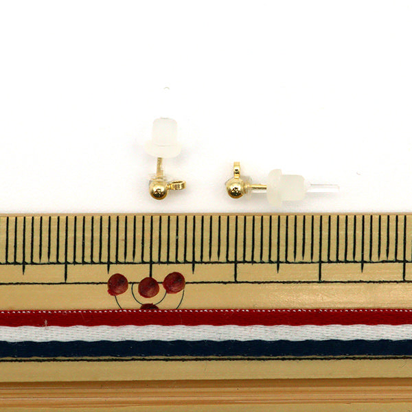 Handicraft bracket "antibacterial resin piercing ball 2.5mm can clear x 1 pair with gold kjpt-2511CL G"