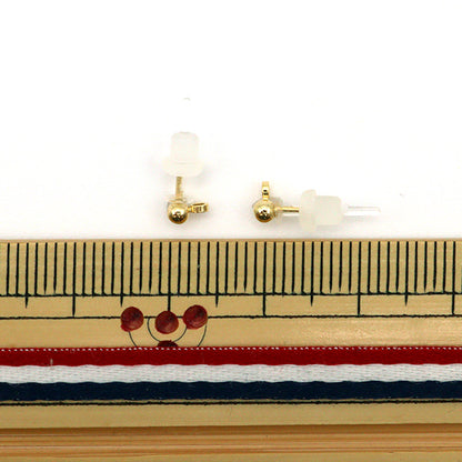 Handicraft bracket "antibacterial resin piercing ball 2.5mm can clear x 1 pair with gold kjpt-2511CL G"