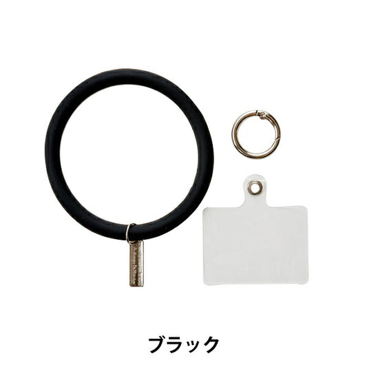 مواد يدوية "حزام حلقة سيليكون للهاتف الذكي أسود 10-3584"