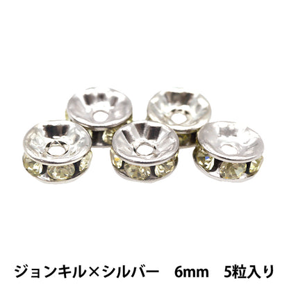 액세서리 소재 "Presiosa Flat Rondel 081r John Kill x Silver 6mm 5 정제"