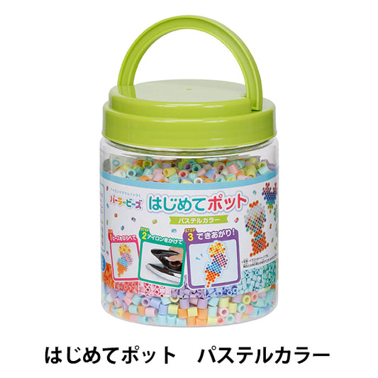 ビーズ 『パーラービーズ はじめてポット パステルカラー 80-17579』 Kawada カワダ