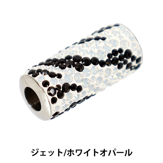 Accessory material “Be Charmed”Beads 1 piece Jet x White Opal #81982"