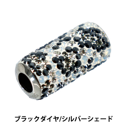 Accessory material “Be Charmed”Beads 1 piece black diamond x silver shade #81974"