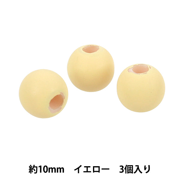 珠 "大孔珍珠傘繩 10 毫米 3 顆 黃色 608 TOHO BEADS珠