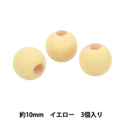 珠 "大孔珍珠傘繩 10 毫米 3 顆 黃色 608 TOHO BEADS珠