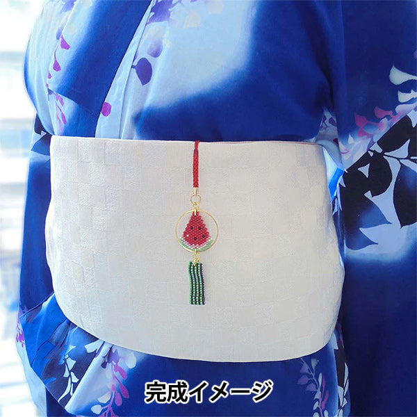 ビーズキット 『京・風鈴柄根付け スイカ PB-290』 HOBBIX 京都・西陣