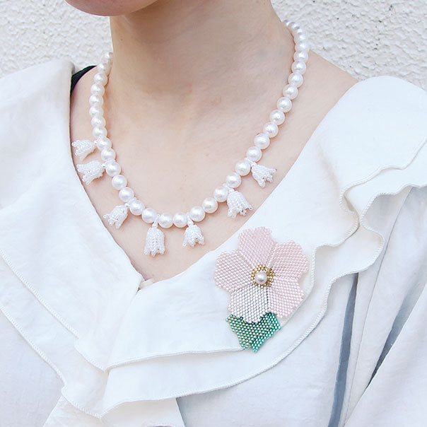 ビーズキット 『フルールビジュ Muguet (すずらん) ネックレス 1