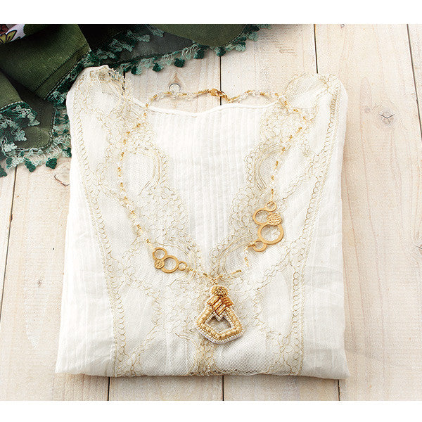 CuentasKit "Maison de Bloduri Cordón de vidrio Soporte geométrico GA-4" Cuentas de toho toho beads