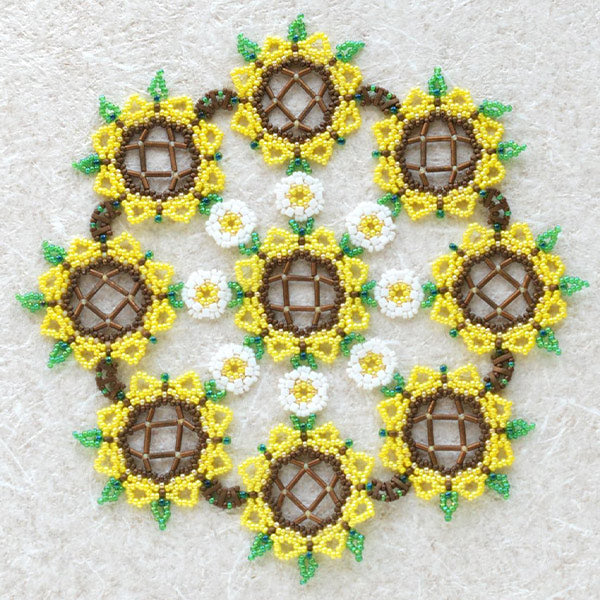 Beadskit "BeadsRacing Flower Doily Kit Sunflower LK015” MIYUKI Miyuki