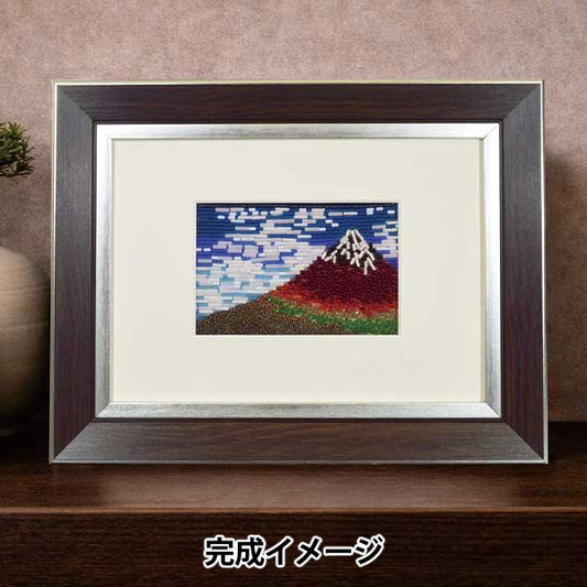 Beadskit "+beads MUSEUM Kit + Exclusive Frame Katsushika Hokusai / Clear Wind (Red Fuji) MK001/1” MIYUKI Miyuki