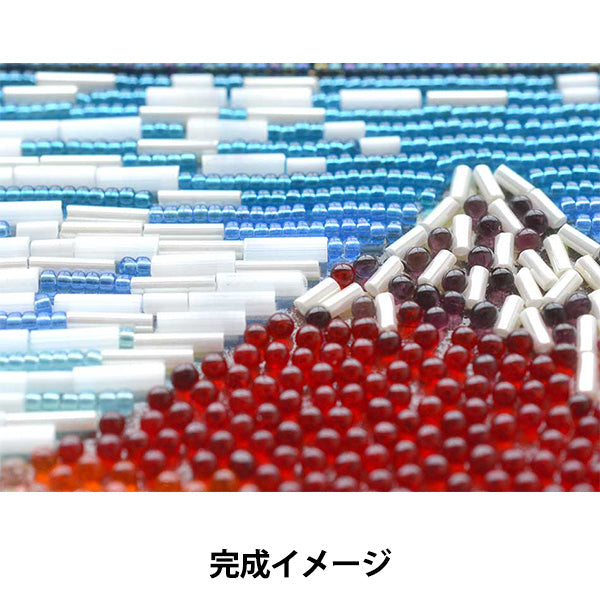 Beadskit "+beads MUSEUM Kit + Exclusive Frame Katsushika Hokusai / Clear Wind (Red Fuji) MK001/1” MIYUKI Miyuki