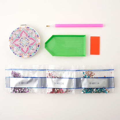 CuentasKit "Diamond Fix Compact Mirror Circle Patrón geométrico C 10-4926"