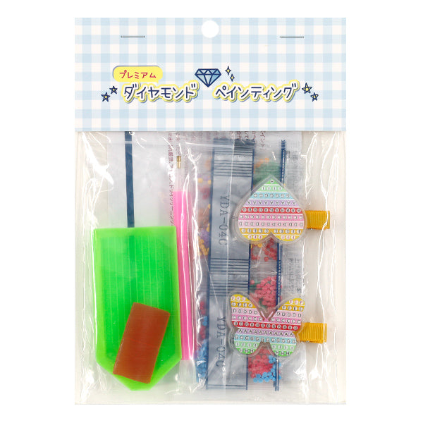 ビーズキット 『プレミアム ダイヤモンド ペインティング スパークルヘアクリップ レインボー YDA-04C』