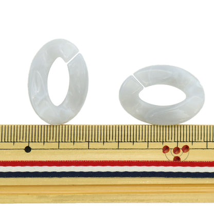 ビーズ 『アクリルパーツ チェーン変形マーブル ライトグレー 約29mm×21mm 10-3525』