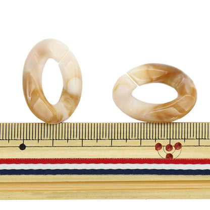 Beads "Acrylic parts chain deformed marble beige about 29mm x 21mm 10-3527"