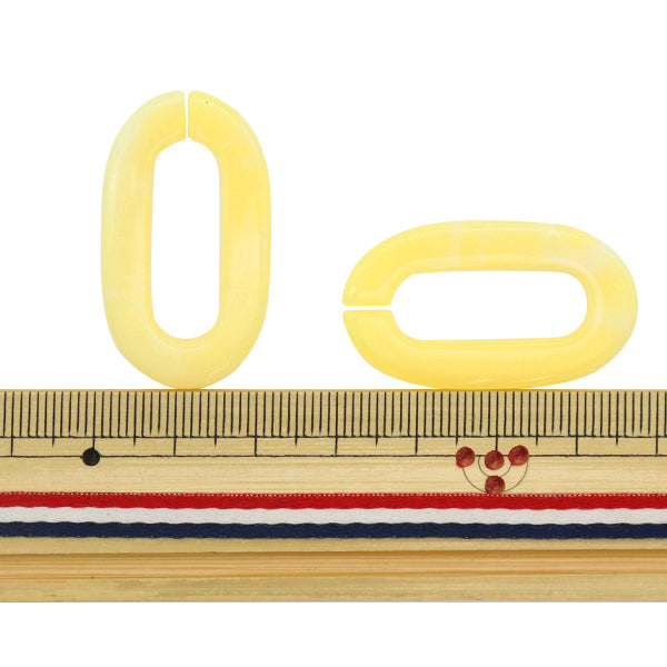 구슬 "아크릴 부품 체인 타원형 대리석 노란색 약 37mm x 21mm 10-3529"