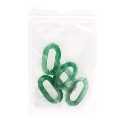 구슬 "아크릴 부품 체인 타원형 대리석 녹색 약 37mm x 21mm 10-3531"