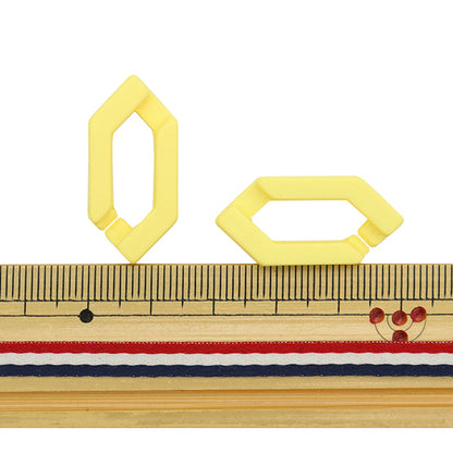 ビーズ 『アクリルパーツ チェーン六角マット イエロー 約30mm×14mm 10-3536』