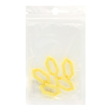 ビーズ 『アクリルパーツ チェーン六角マット イエロー 約30mm×14mm 10-3536』