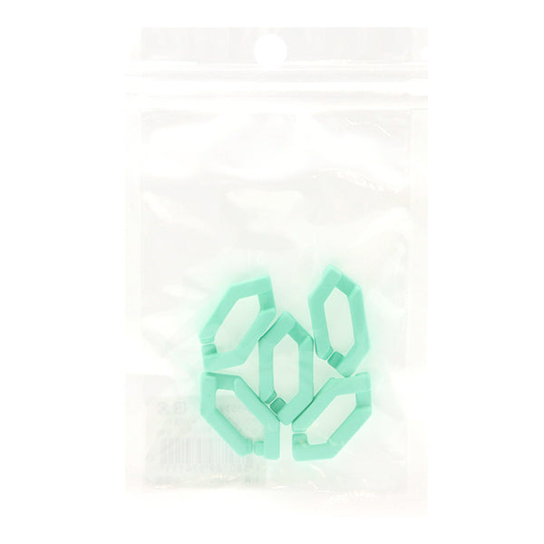 구슬 "아크릴 부품 체인 육각형 매트 녹색 약 30mm x 14mm 10-3539"