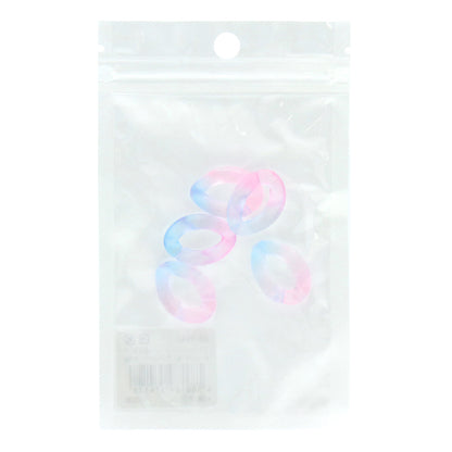 ビーズ 『アクリルパーツ チェーン変形グラデーション ピンク×ブルー 約29mm×21mm 10-3540』