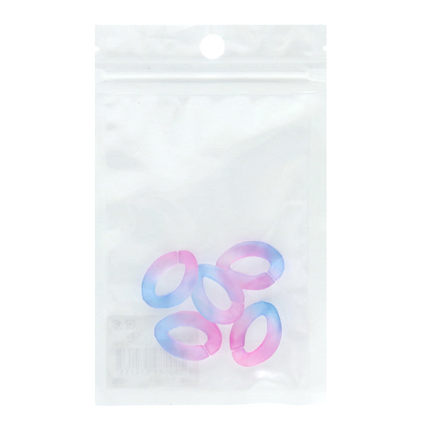 구슬 "아크릴 부품 체인 변형 그라데이션 보라색 x 블루 약 29mm x 21mm 10-3541"